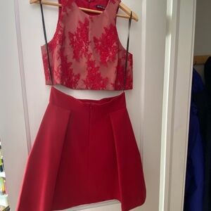Black Halo Red Dress (2 piece) Size 6, Worn Once